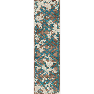 American Dakota Wild Reverence Distressed Fresco Rug - Turquoise