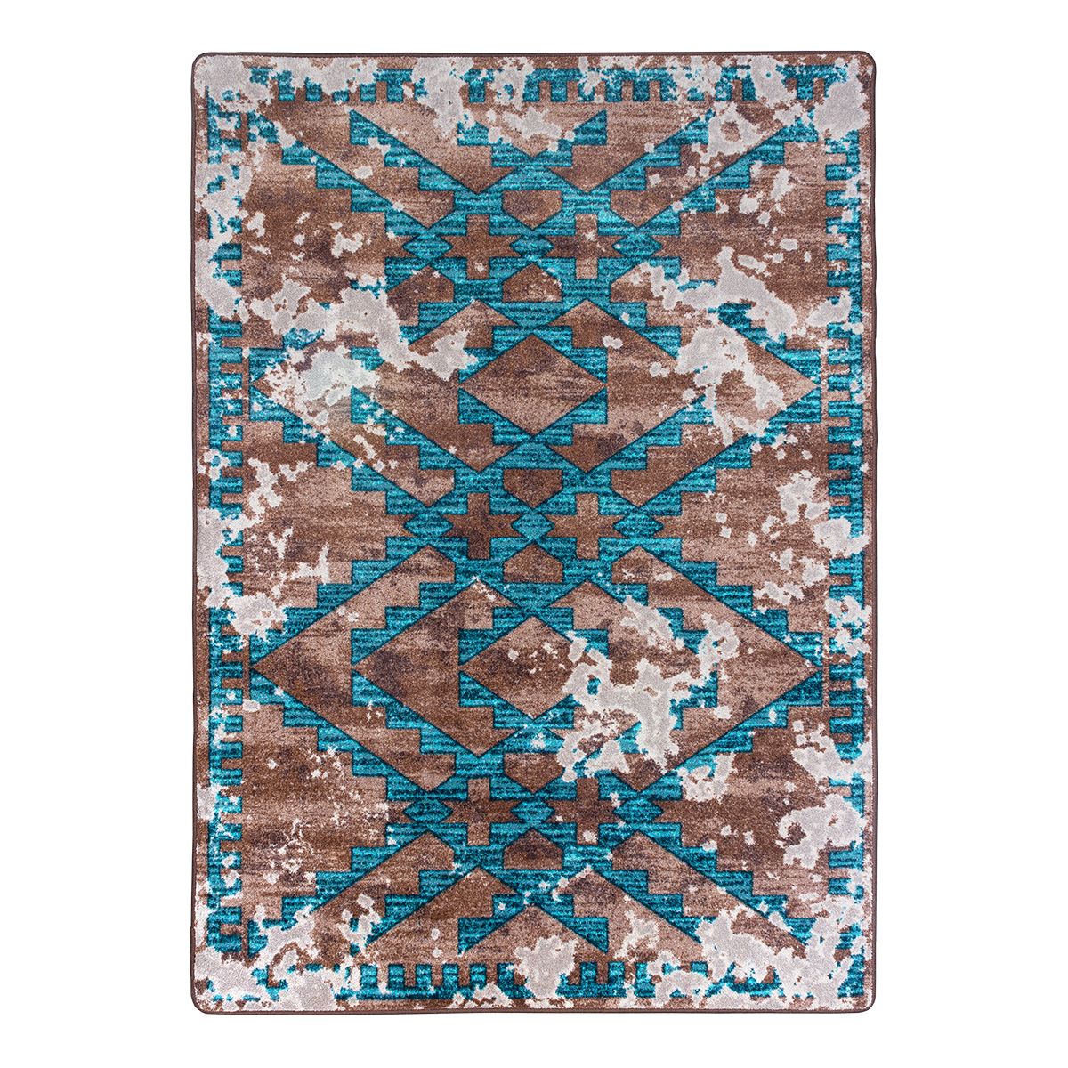 American Dakota Wild Reverence Distressed Fresco Rug - Turquoise