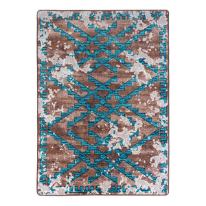 American Dakota Wild Reverence Distressed Fresco Rug - Turquoise