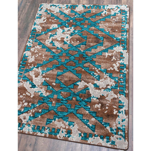American Dakota Wild Reverence Distressed Fresco Rug - Turquoise