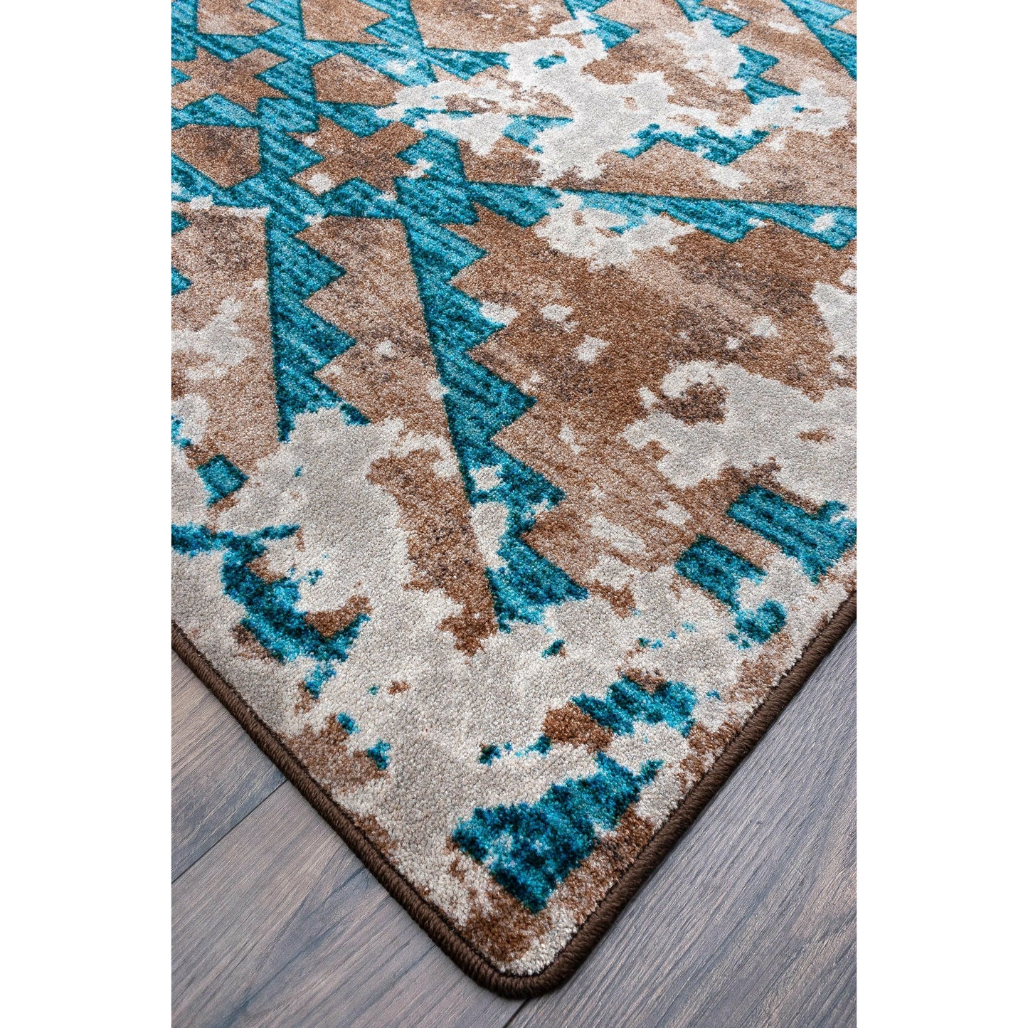 American Dakota Wild Reverence Distressed Fresco Rug - Turquoise