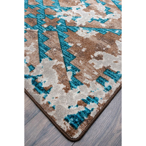 American Dakota Wild Reverence Distressed Fresco Rug - Turquoise