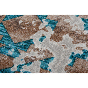 American Dakota Wild Reverence Distressed Fresco Rug - Turquoise