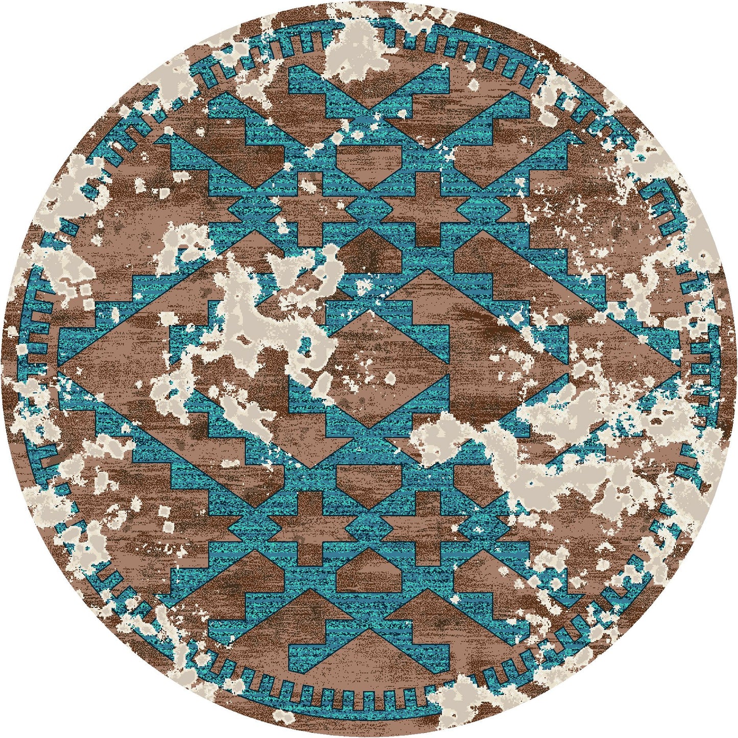 American Dakota Wild Reverence Distressed Fresco Rug - Turquoise