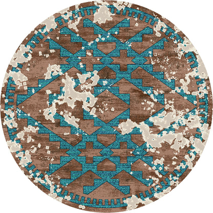 American Dakota Wild Reverence Distressed Fresco Rug - Turquoise