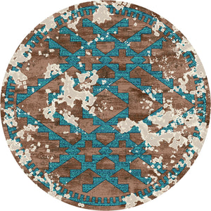 American Dakota Wild Reverence Distressed Fresco Rug - Turquoise