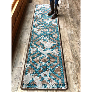 American Dakota Wild Reverence Distressed Fresco Rug - Turquoise