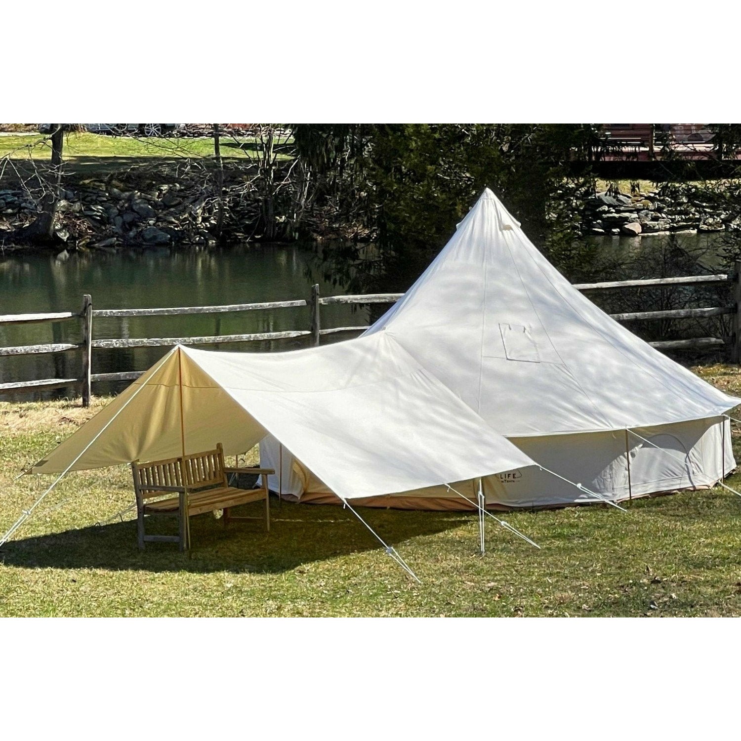 Life In Tents Canvas Bell Tent Awning – Simplyglampingusa