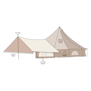 Life In Tents Canvas Bell Tent Awning - XL