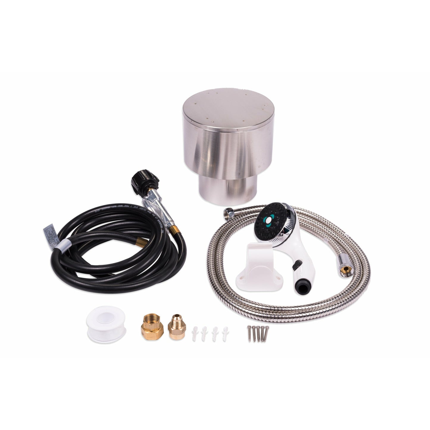 Eccotemp L10 Portable Outdoor Tankless Water Heater w/ EccoFlo Diaphragm 12V Pump, Strainer & Shower Set