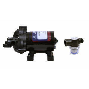 Eccotemp L10 Portable Outdoor Tankless Water Heater w/ EccoFlo Diaphragm 12V Pump, Strainer & Shower Set