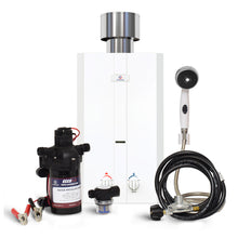 Load image into Gallery viewer, Eccotemp L10 Portable Outdoor Tankless Water Heater w/ EccoFlo Diaphragm 12V Pump, Strainer &amp; Shower Set