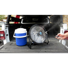 Load image into Gallery viewer, ExtremeMist 3-n-1 Portable Misting Fan w/ Solar Panel, PCS Pump &amp; 16ft Mist Line attachment