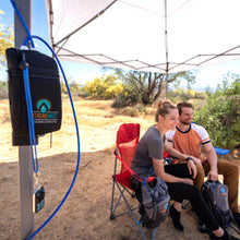 Load image into Gallery viewer, ExtremeMist 3-n-1 Portable Misting Fan w/ Solar Panel, PCS Pump &amp; 16ft Mist Line attachment