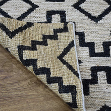 Load image into Gallery viewer, Simply Glamping USA Hand Knotted Sumak Jute Geometric Eco-friendly Geometric Beige Black Rug