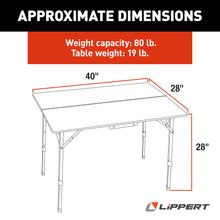 Load image into Gallery viewer, Lippert™ Bi-Fold Bamboo Adjustable Table