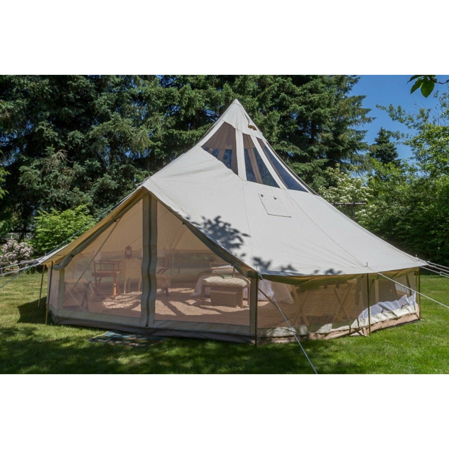 stella camping tent Life In Tents Bell Tent 19' (6m) Stella™ Stargazer – Simplyglampingusa