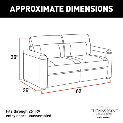 Lippert™ Thomas Payne® 62" Tri-Fold Sofa for RV - Various Colors