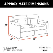 Load image into Gallery viewer, Lippert™ Thomas Payne® 62&quot; Tri-Fold Sofa for RV - Various Colors