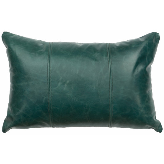 Wooded River Peacock Leather Stitching 12" x 18" Pillow