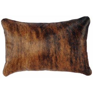 Wooded River Dark Brindled Hair on Hide 12" x 18" Pillow