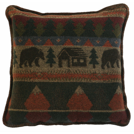 Wooded River Cabin Bear 20" x 20" Pillow