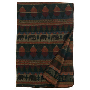 Wooded River Cabin Bear 60" x 72" Throw