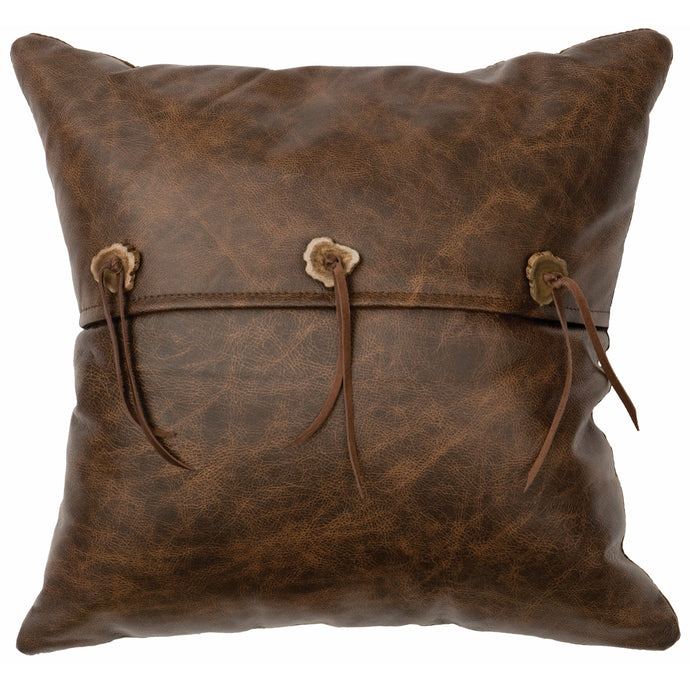Wooded River Texas Leather with Flap, Antler Buttons 16