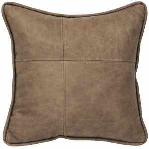 Wooded River Four Section 16" x 16" Leather Pillow