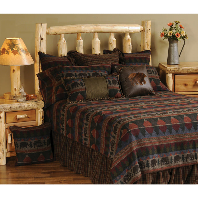 Wooded River Cabin Bear Bedspread Collection