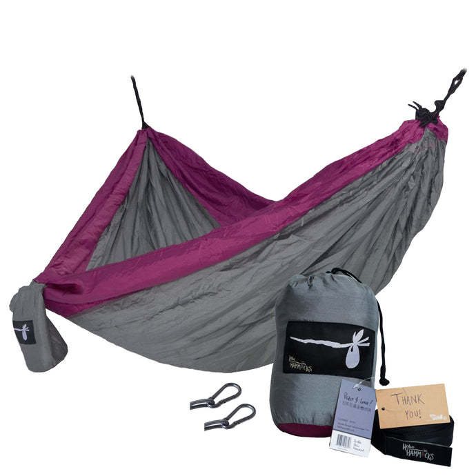 Hobo Hammocks Double Gray and Purple Hammock - Love